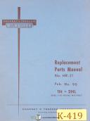 Kearney & Trecker 1H & 2HL, pub. 90 HR-21, Milling Machine Parts Manual